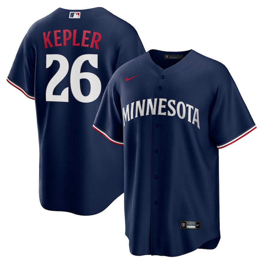 Max Kepler 26 Minnesota Twins Team Logo Alternate Navy MLB Jersey Men's