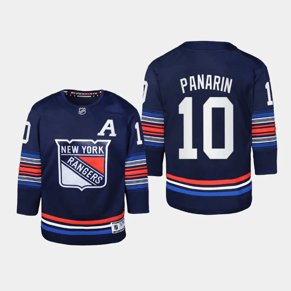 Artemi Panarin 10 New York Rangers 2024 Alternate Third Navy NHL Jersey Youth