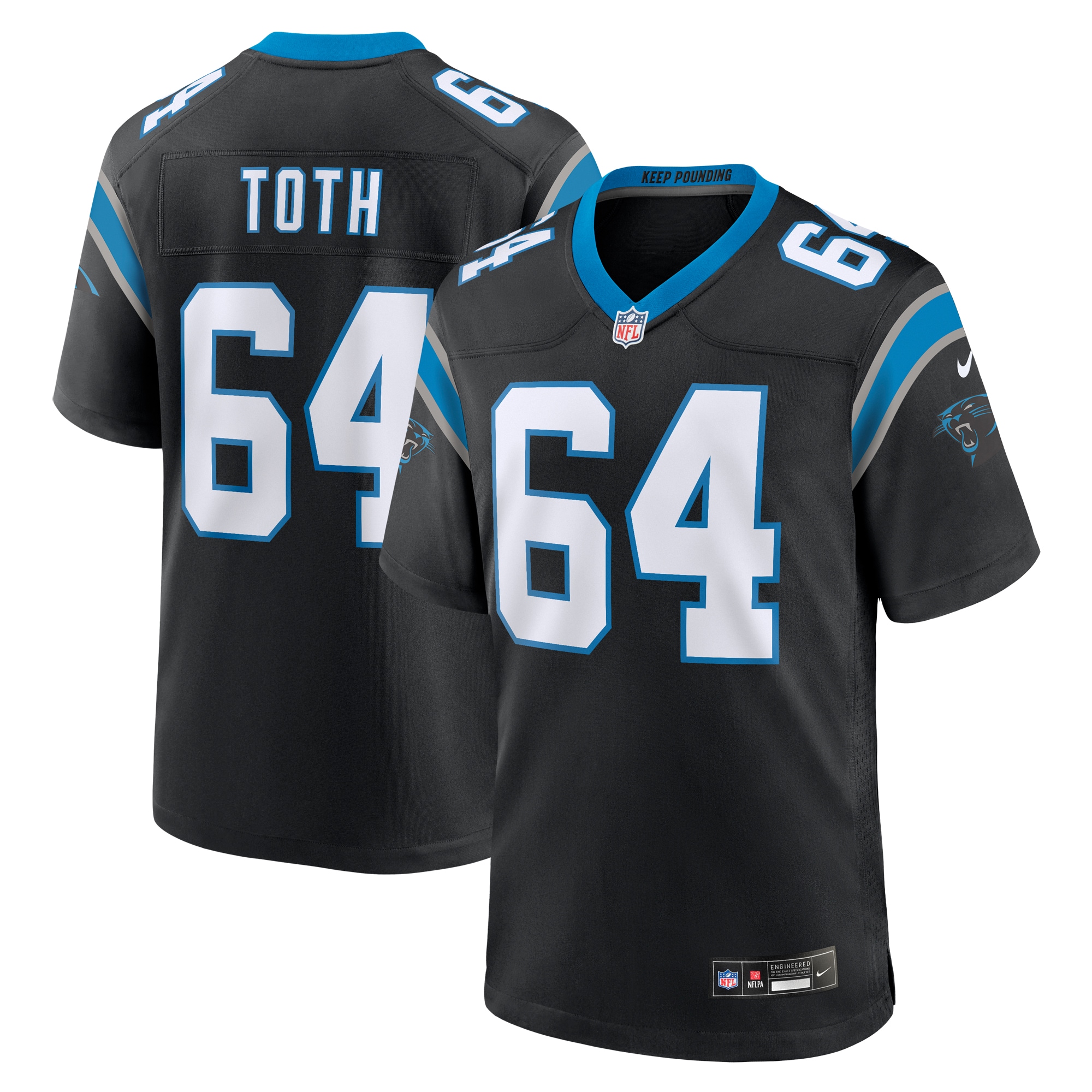 Carolina Panthers Brett Toth Black Game NFL Jersey Men's
