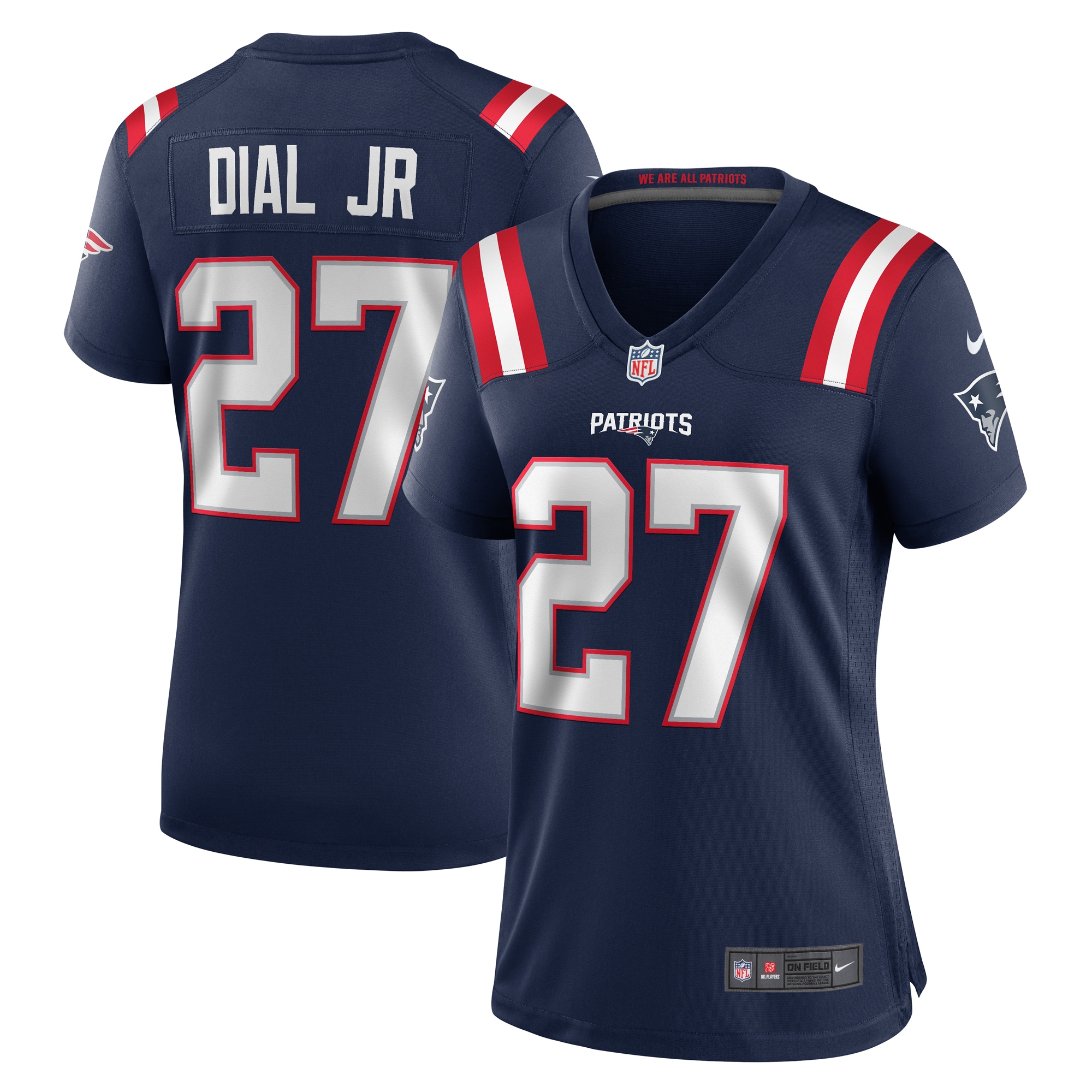 New England Patriots Marcellas Dial Jr. Navy Game NFL Jersey Women's
