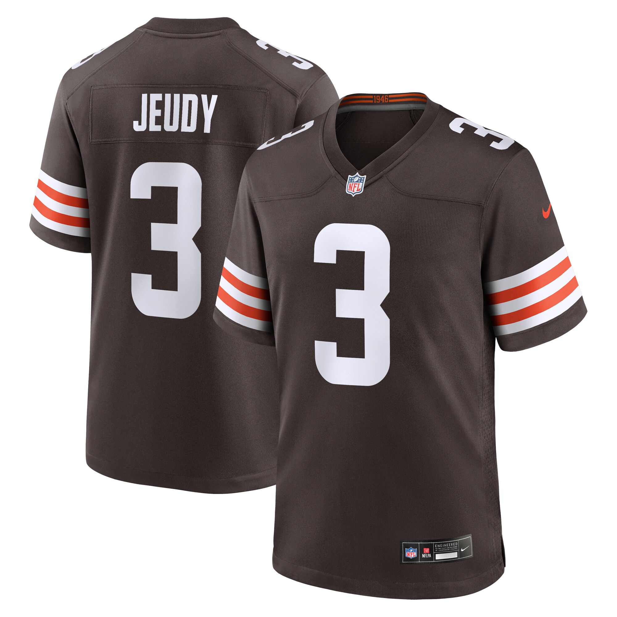 Cleveland Browns Jerry Jeudy Brown Game NFL Jersey Men's