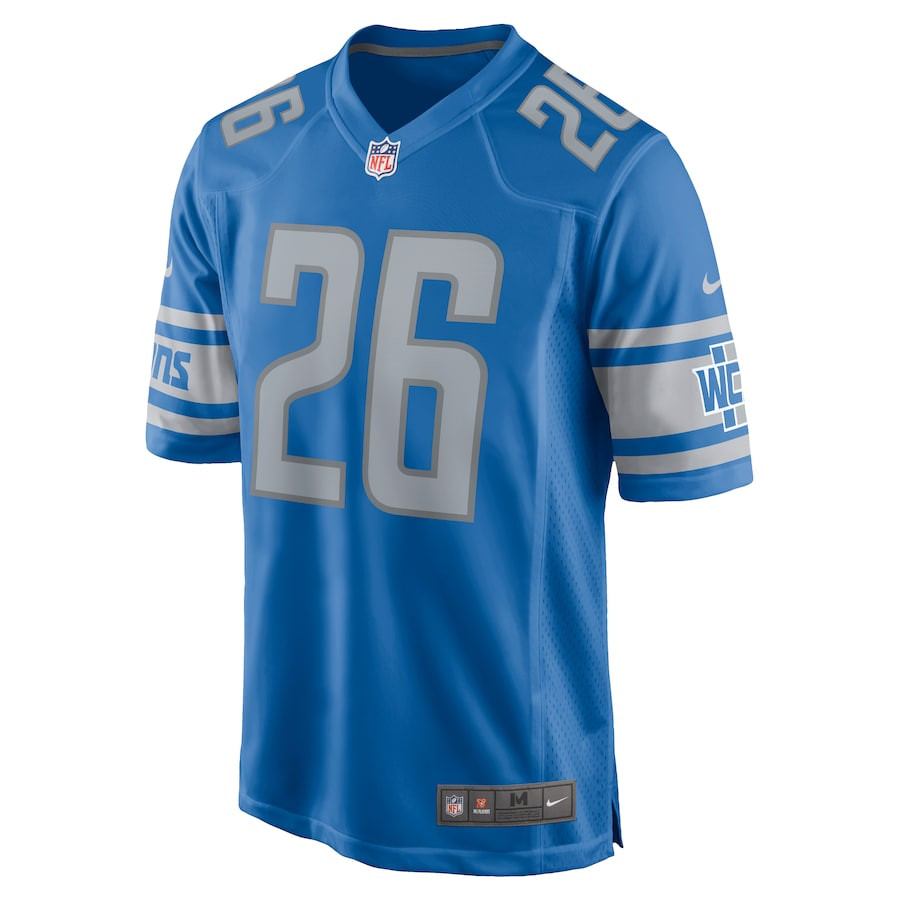 Jahmyr Gibbs 26 Detroit Lions Game Blue NFL Jersey Men's