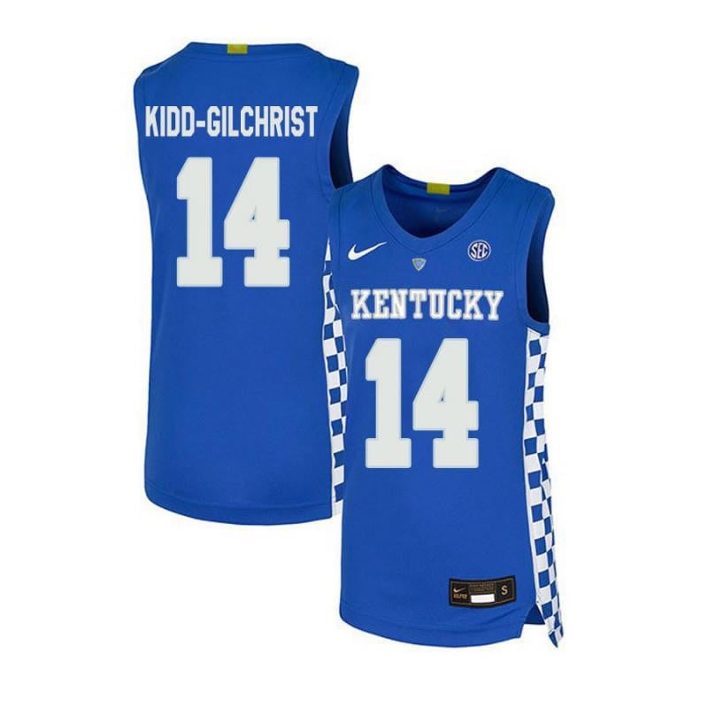 14 Michael Kidd-Gilchrist Royal Blue Elite Kentucky Wildcats NCAA Jersey Men's
