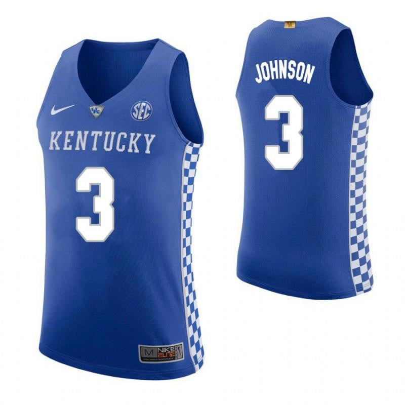 3 Keldon Johnson Home Blue Elite Kentucky Wildcats NCAA Jersey Men's