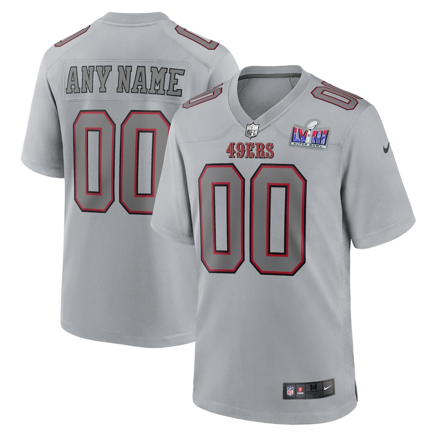 San Francisco 49ers Super Bowl LVIII Atmosphere Fashion Game Custom Gray NFL Jersey Men's