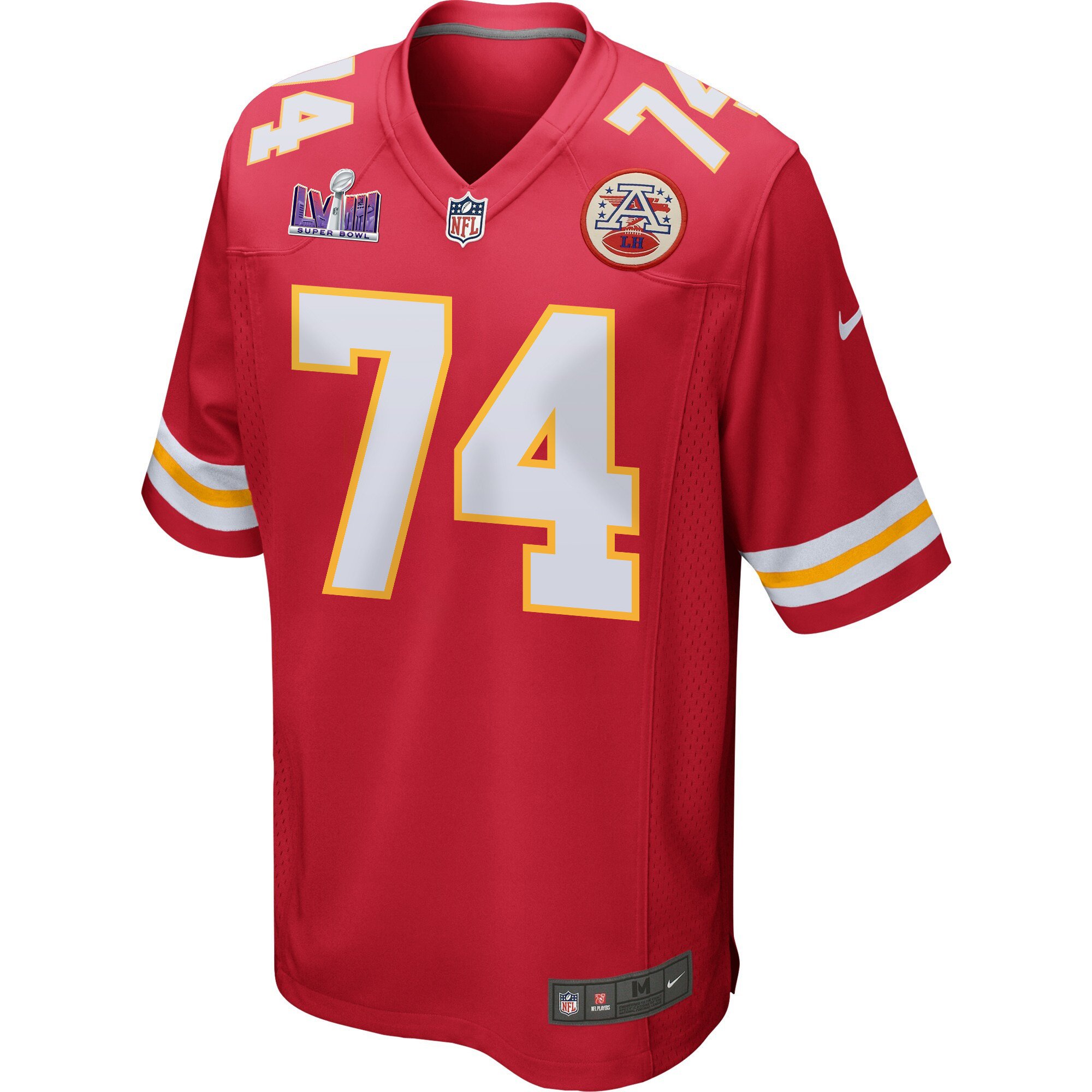 Jawaan Taylor 74 Kansas City Chiefs Super Bowl LVIII Patch Game Red NFL Jersey Men's