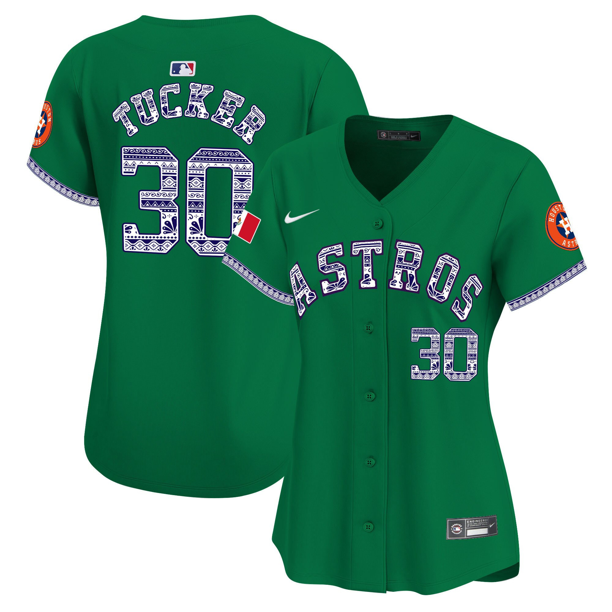 Kyle Tucker 30 Houston Astros Mexico Green MLB Jersey Women's