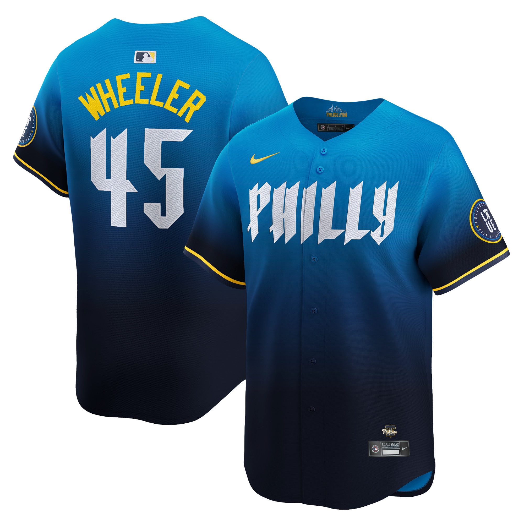 Philadelphia Phillies Zack Wheeler Blue 2024 City Connect Limited Player MLB Jersey Men's