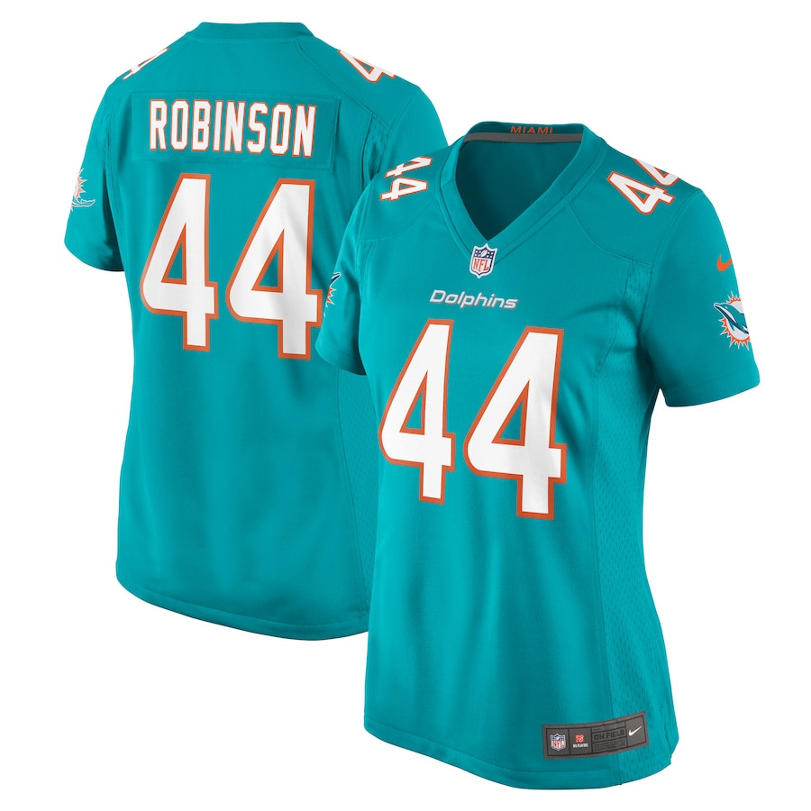 Chop Robinson 44 Miami Dolphins Game Aqua NFL Jersey Women's