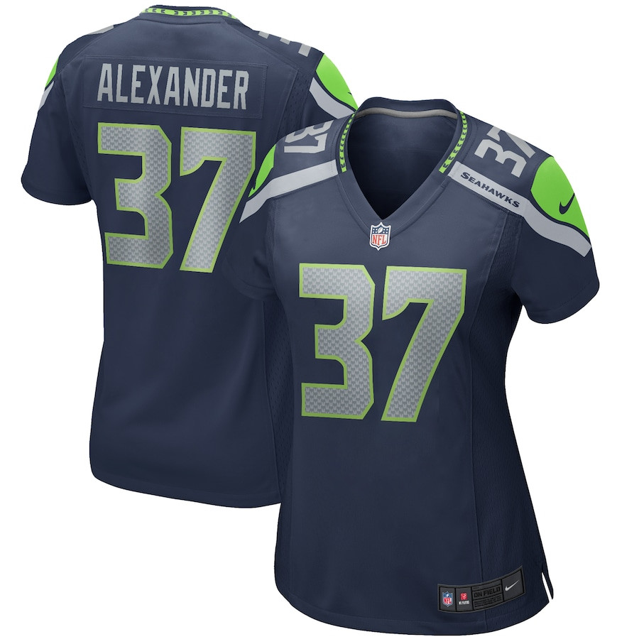 Shaun Alexander 37 Seattle Seahawks Game Retired College Navy NFL Jersey Women's