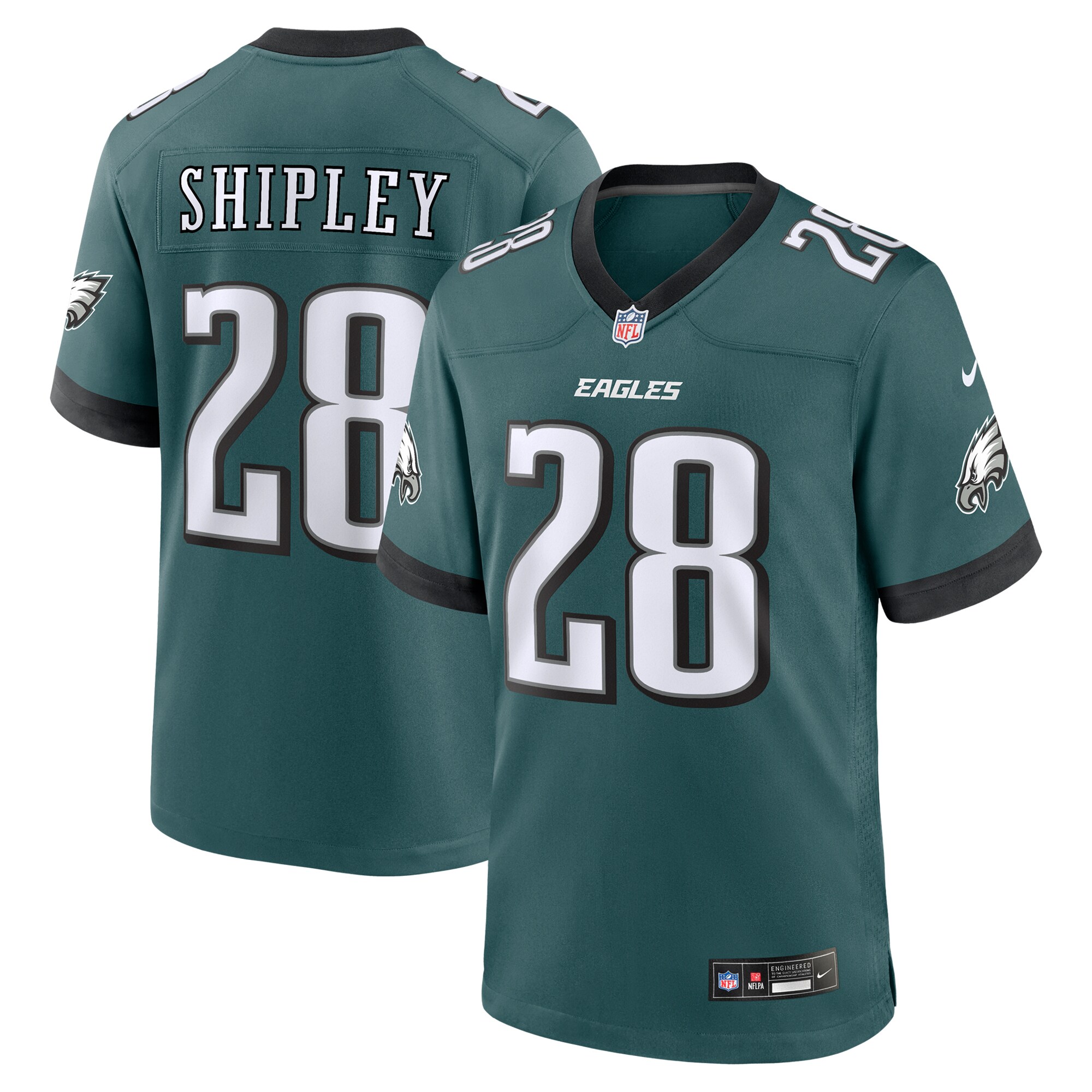 Philadelphia Eagles Will Shipley Midnight Green Team Game NFL Jersey Men's