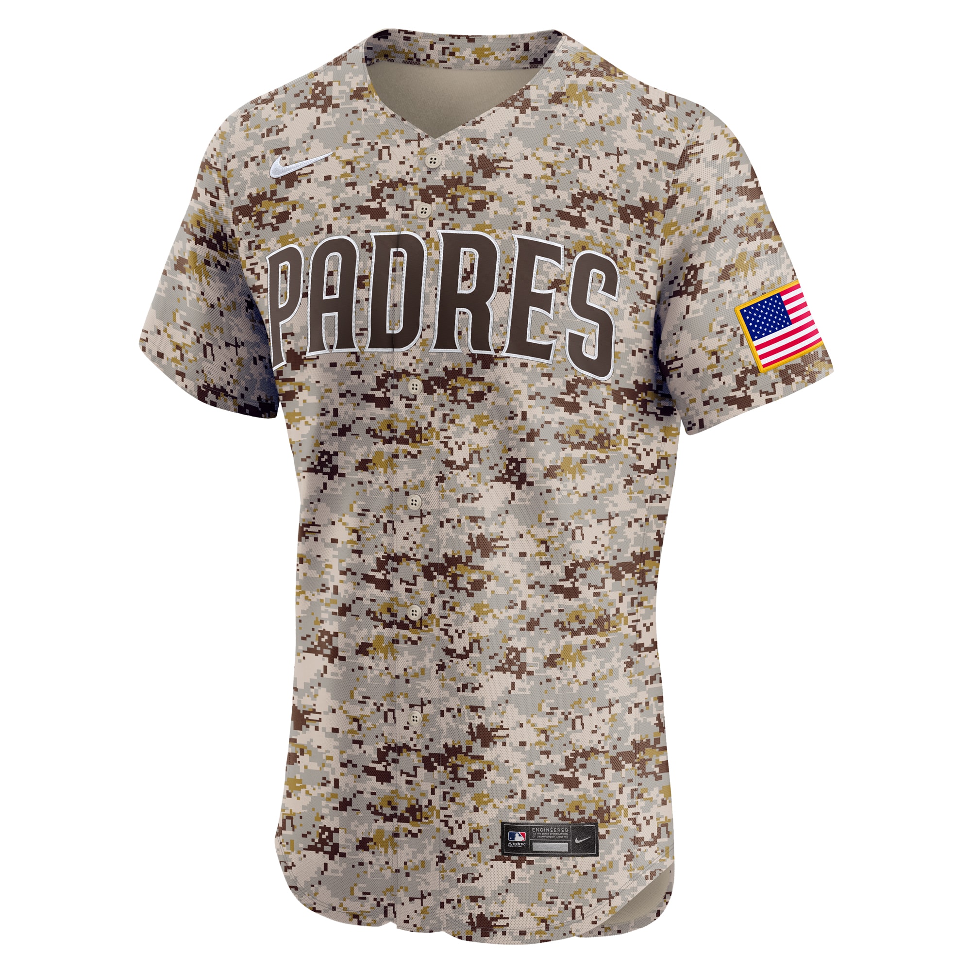 San Diego Padres Brown Alternate Vapor Premier Elite Patch MLB Jersey Men's