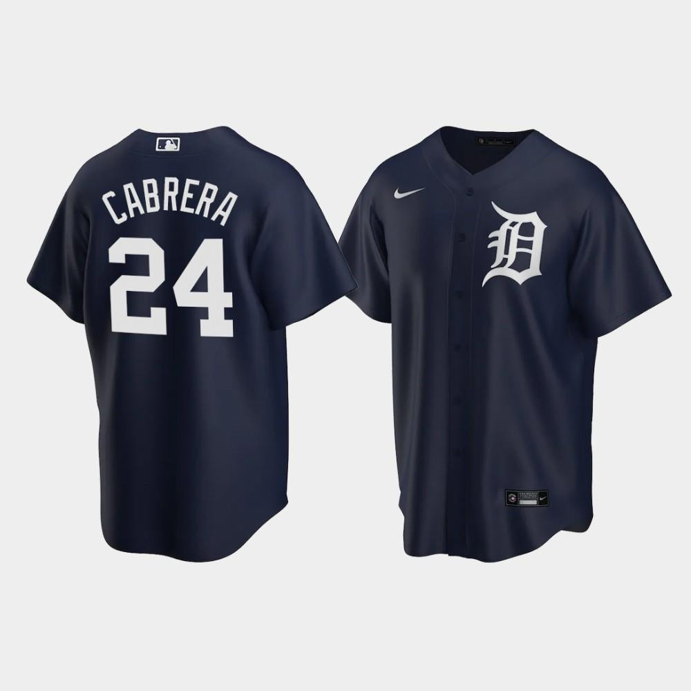 Detroit Tigers Miguel Cabrera 24 Alternate Navy MLB Jersey Men's