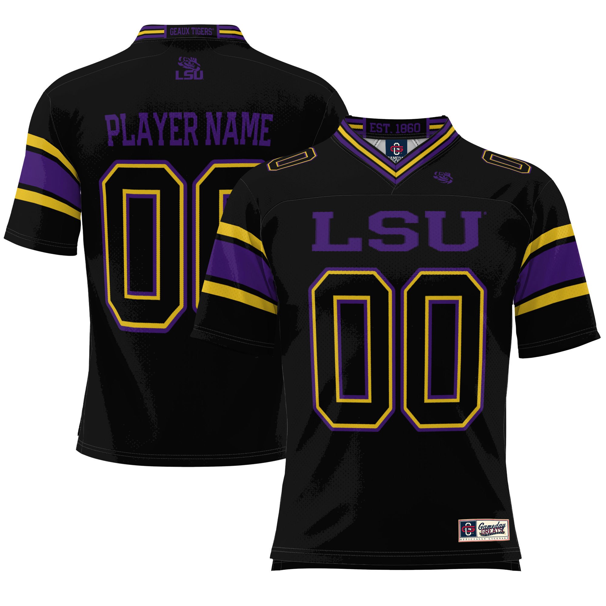 LSU Tigers ProSphere NIL Football Custom Black NCAA Jersey Men's