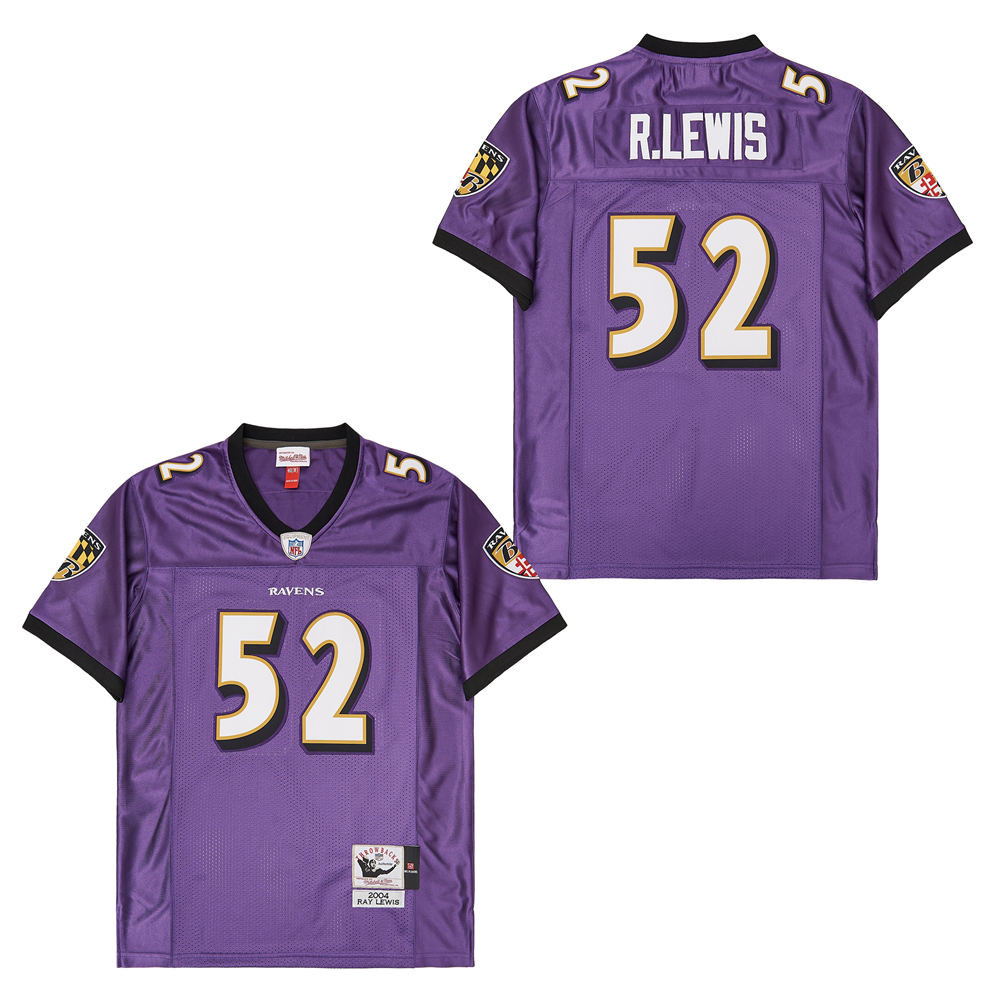 Ray Lewis 52 Baltimore Ravens Throwback Purple NFL Jersey Men's