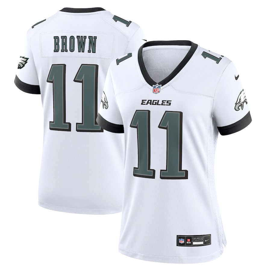 A.J. Brown 11 Philadelphia Eagles Game White NFL Jersey Women's