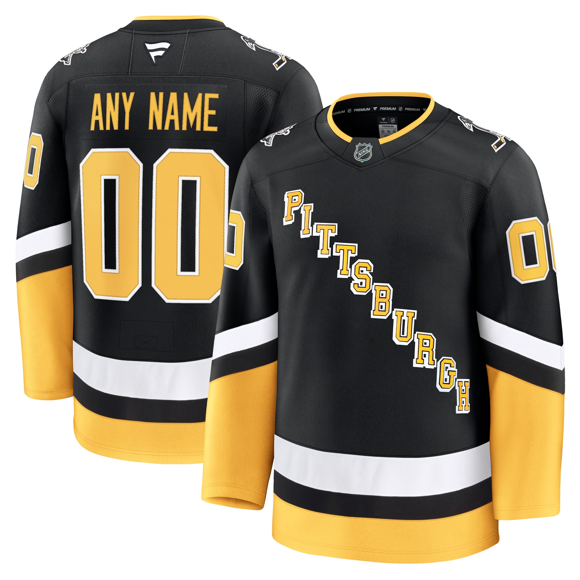 Pittsburgh Penguins Black Alternate Premium Custom NHL Jersey Men's