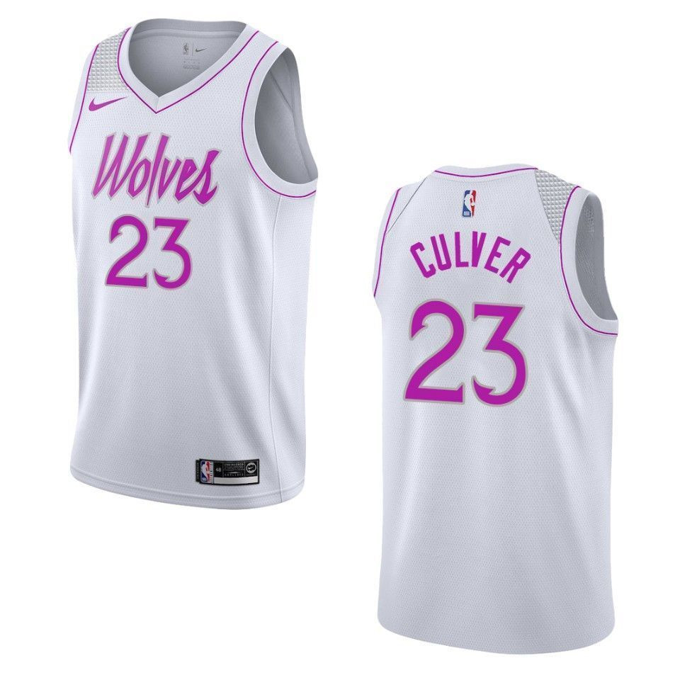 Minnesota Timberwolves 23 Jarrett Culver Earned Swingman White NBA Jersey Men's