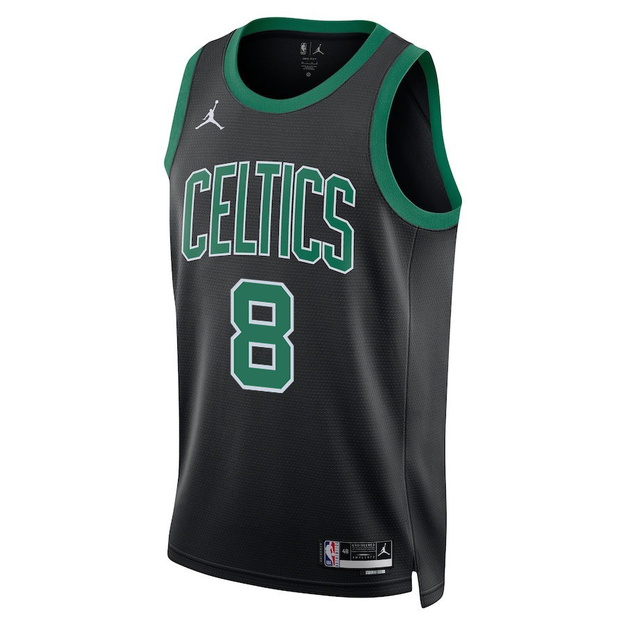Kristaps Porzingis 8 Boston Celtics 2024 FINALS CHAMPIONS Swingman Statement Edition Black NBA Jersey Men's