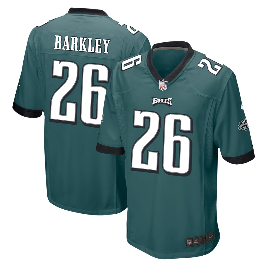 Saquon Barkley 26 Philadelphia Eagles Game Midnight Green NFL Jersey Men's