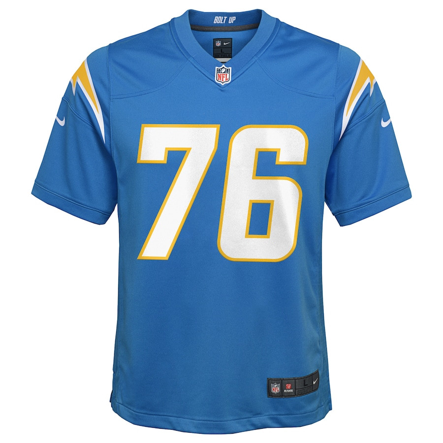 Joe Alt 76 Los Angeles Chargers Player Game Powder Blue NFL Jersey Youth