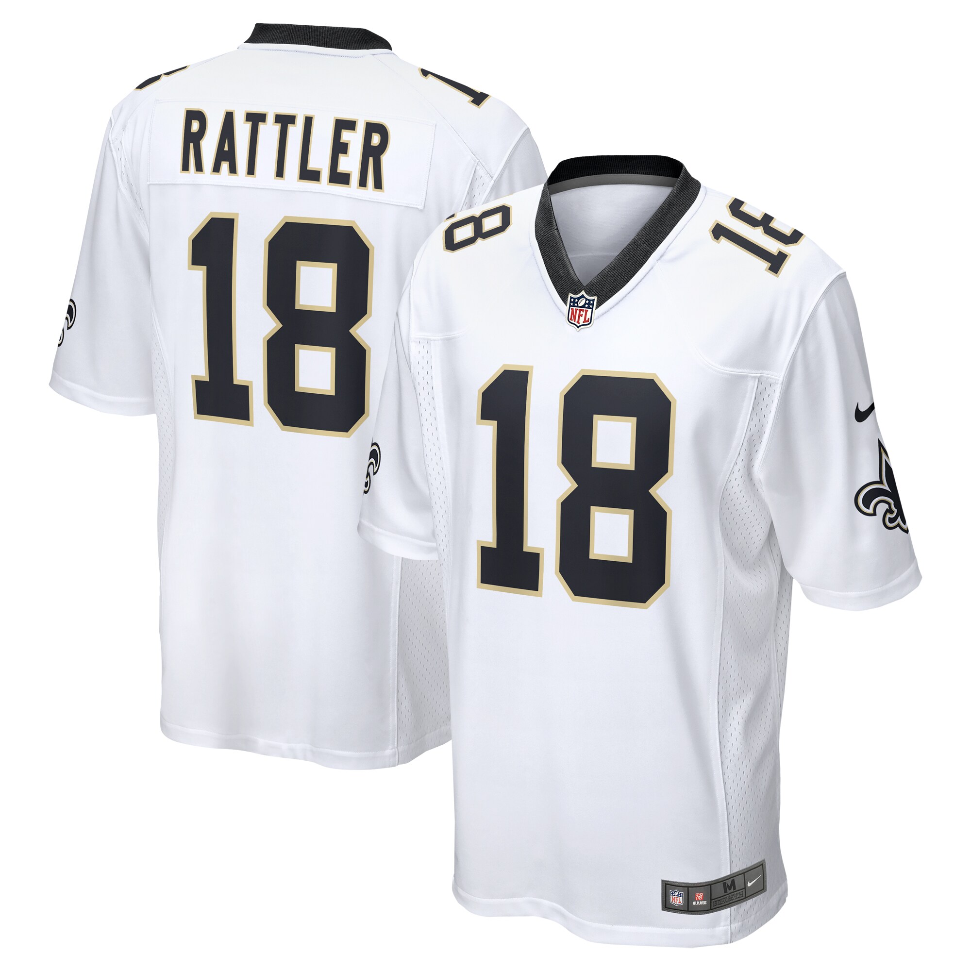 New Orleans Saints Spencer Rattler White Game Player NFL Jersey Men's