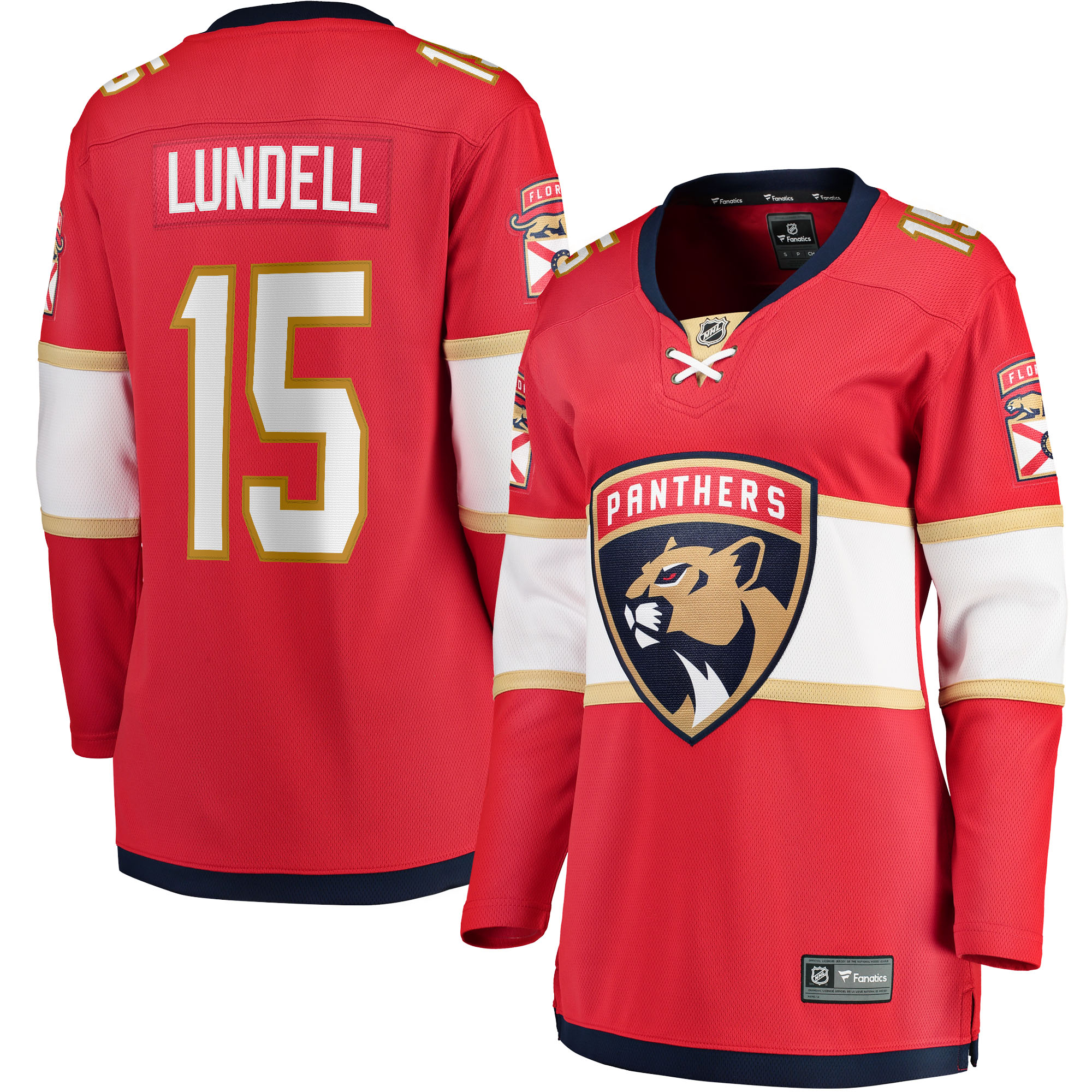 Florida Panthers Anton Lundell Red Home Breakaway Player NHL Jersey Women's