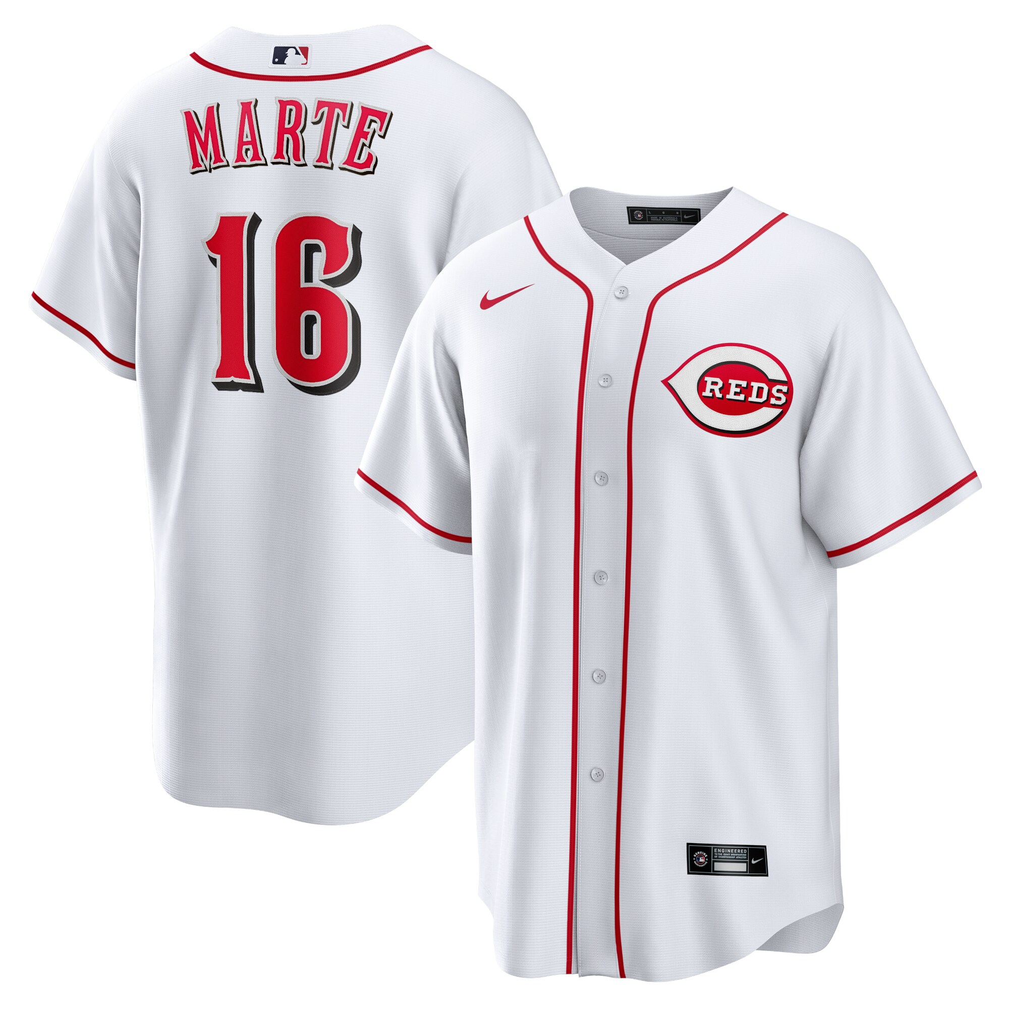 Cincinnati Reds Noelvi Marte White Home MLB Jersey Men's