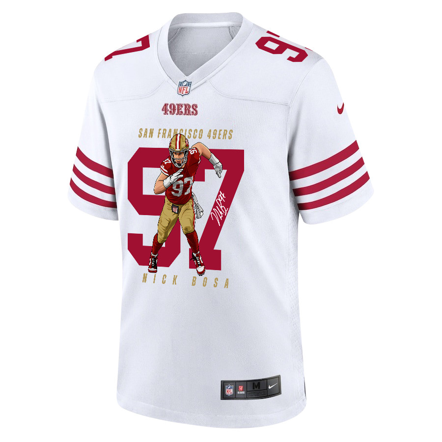 Nick Bosa 97 San Francisco 49ers Run Bosa Run Game White NFL Jersey Men's