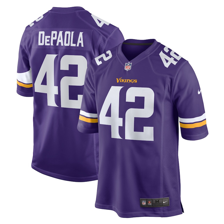Andrew DePaola 42 Minnesota Vikings Game Purple NFL Jersey Men's