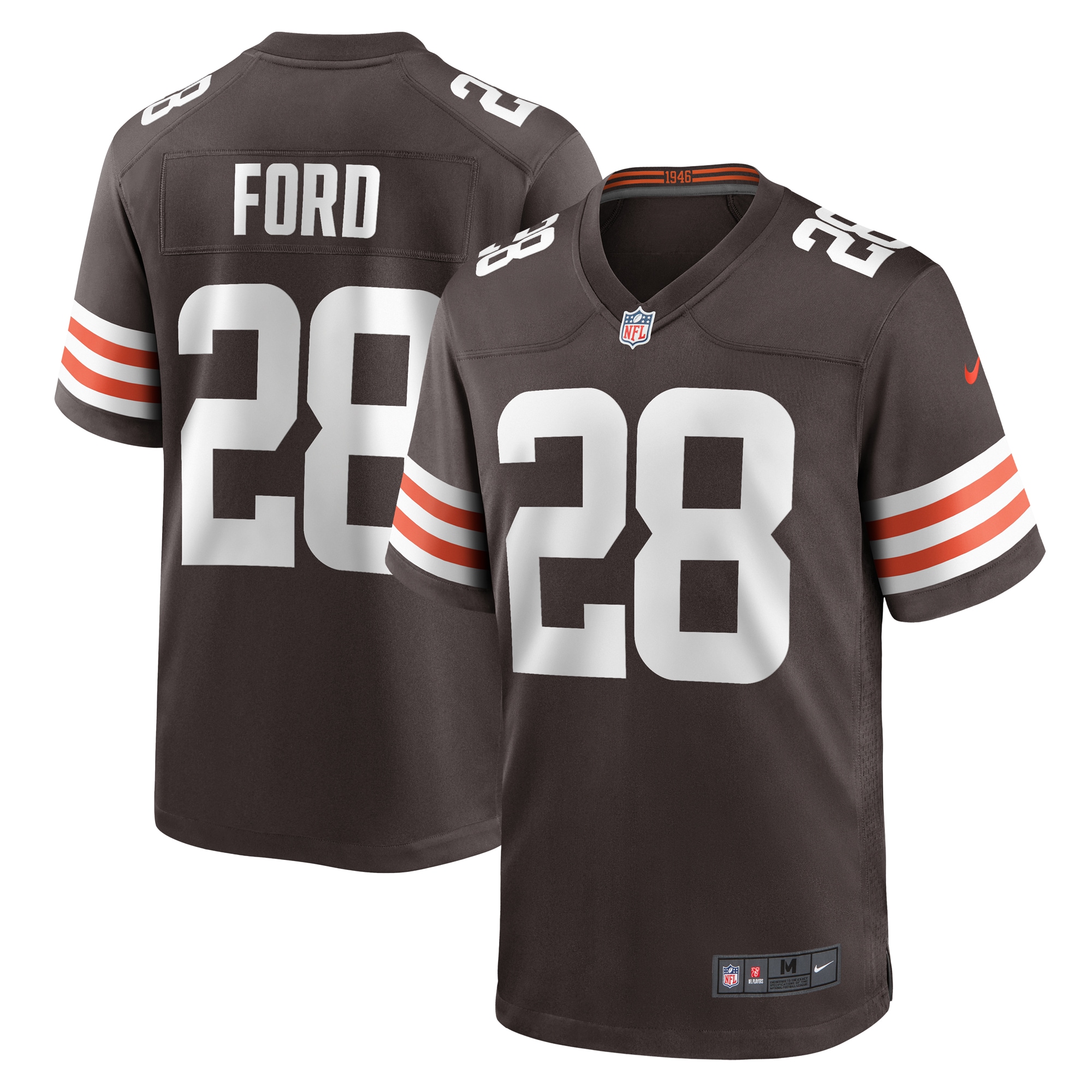 Cleveland Browns Mike Ford Brown Team Game NFL Jersey Men's
