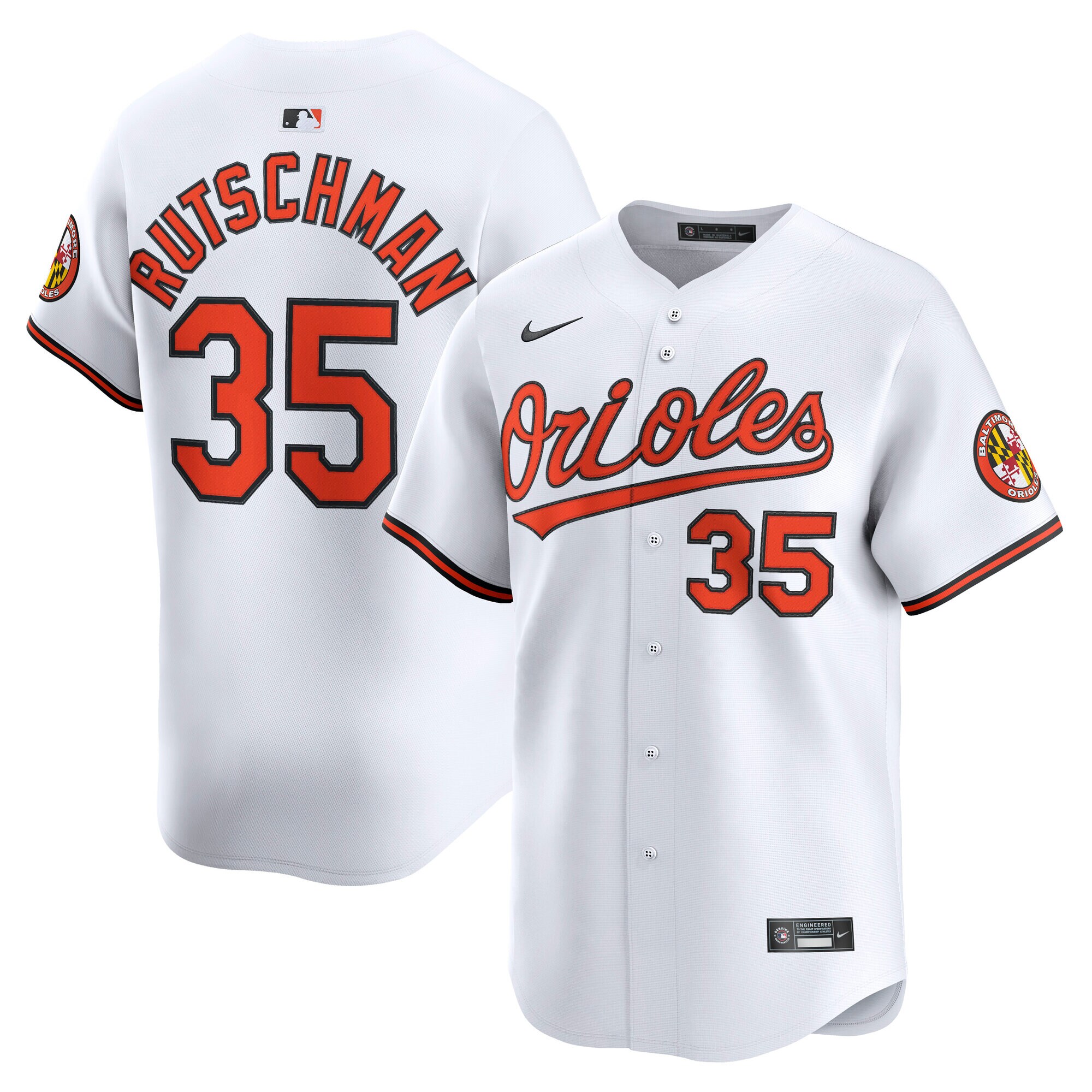 Baltimore Orioles Adley Rutschman White Home Limited Player MLB Jersey Men's