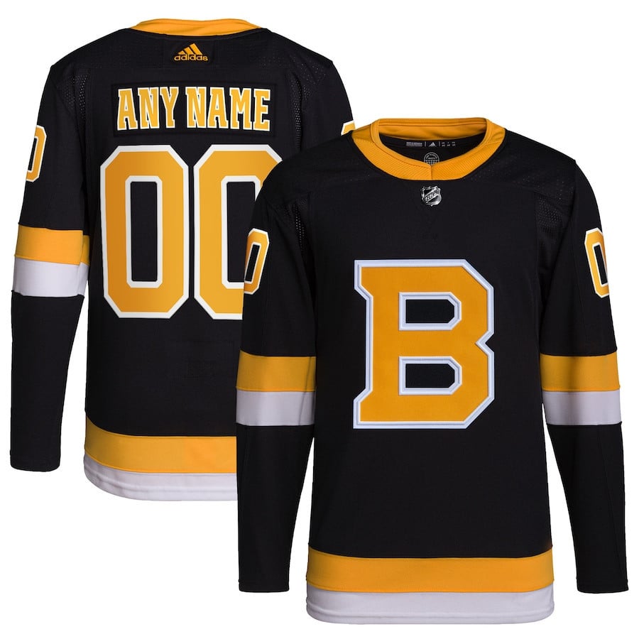 Boston Bruins Alternate Primegreen Custom Black NHL Jersey Men's