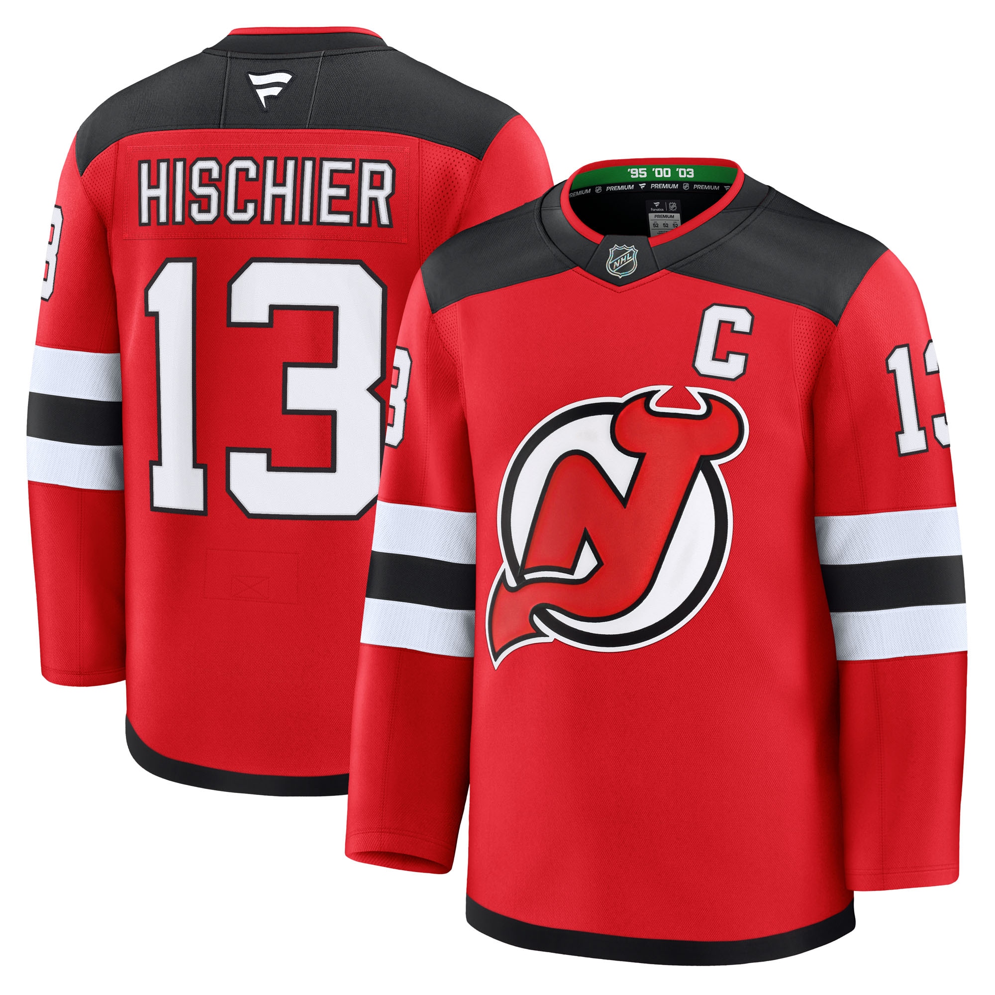 New Jersey Devils Nico Hischier Red Home Premium NHL Jersey Men's