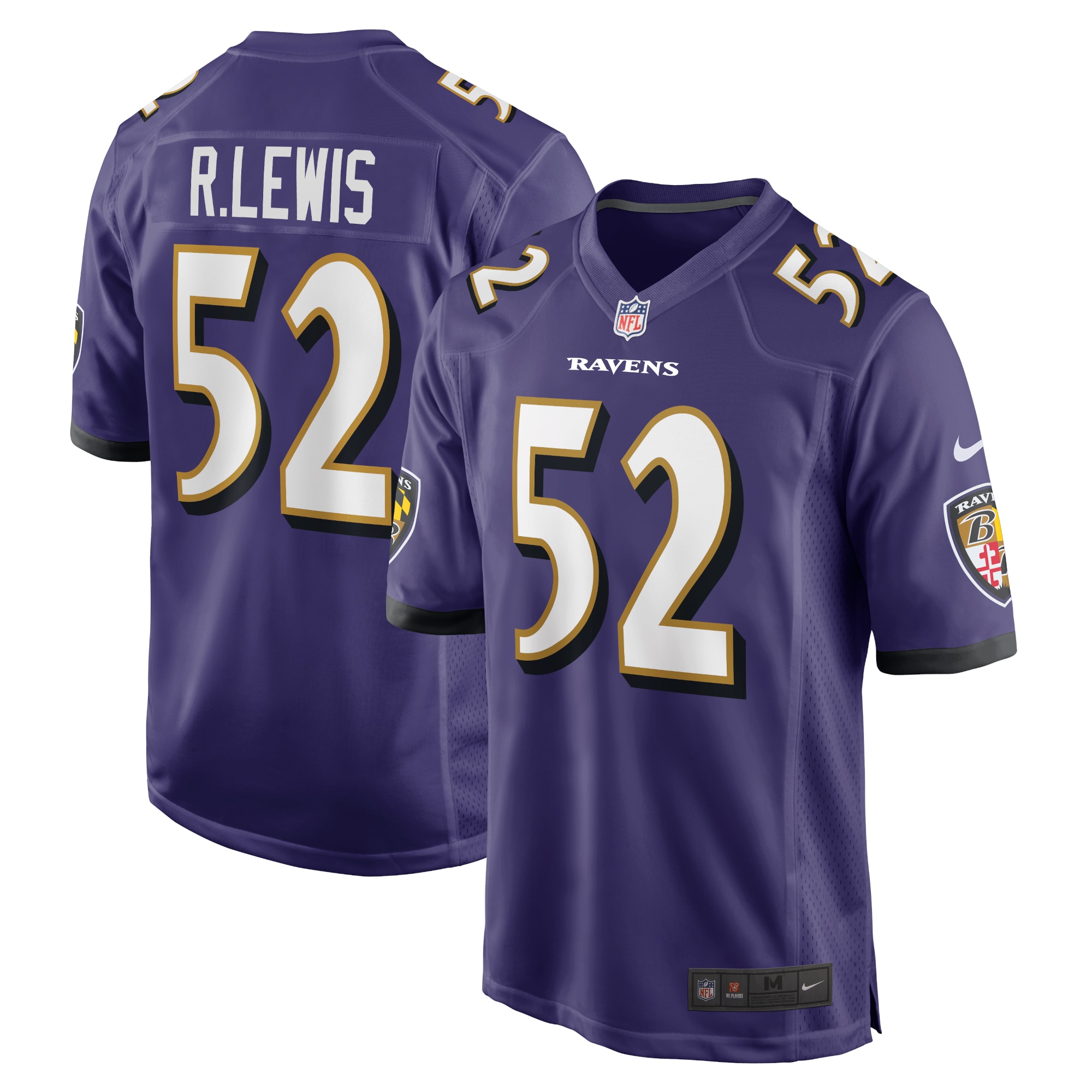 Baltimore Ravens Ray Lewis Purple Retired Player Game NFL Jersey Men's