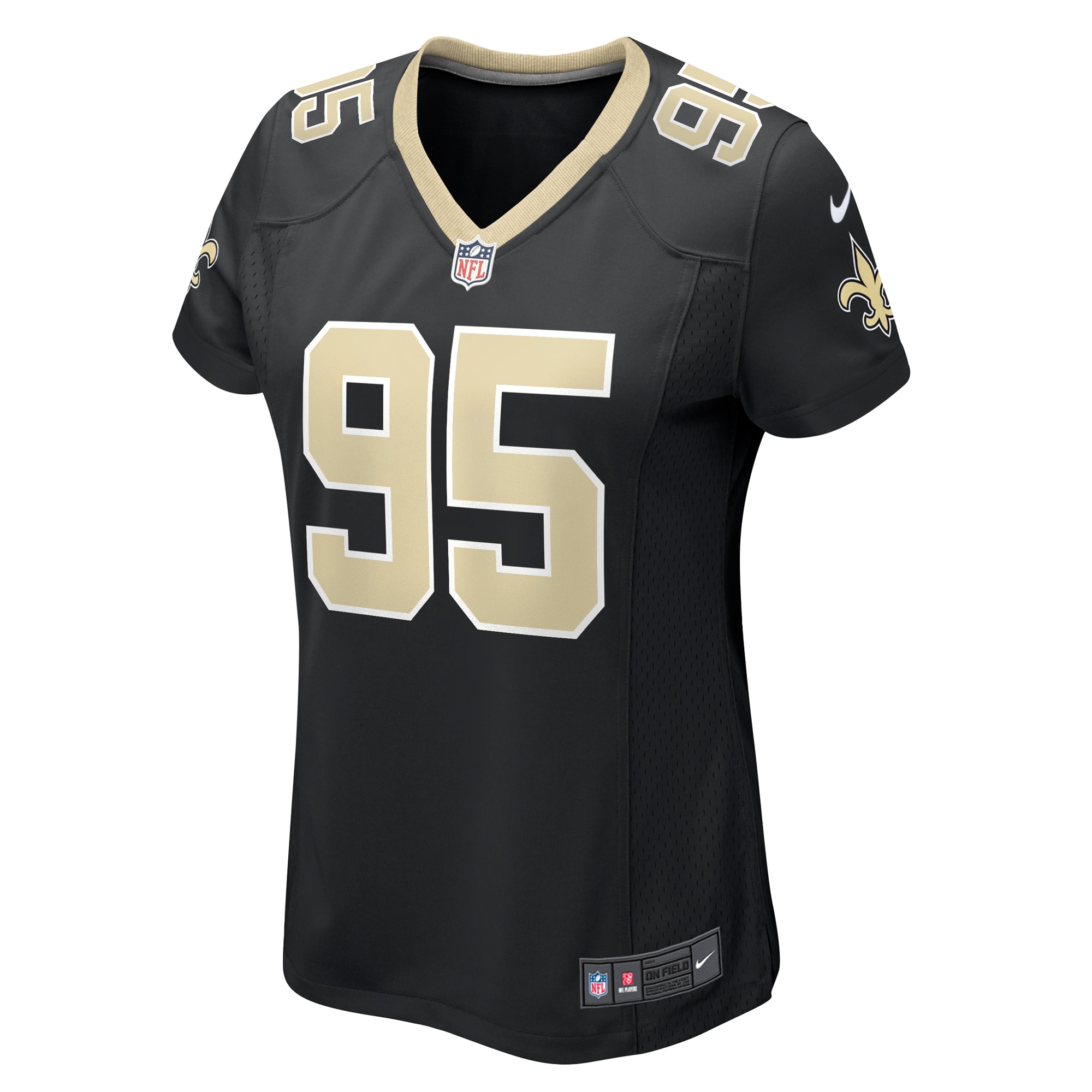 New Orleans Saints Jack Heflin Black Team Game NFL Jersey Women's