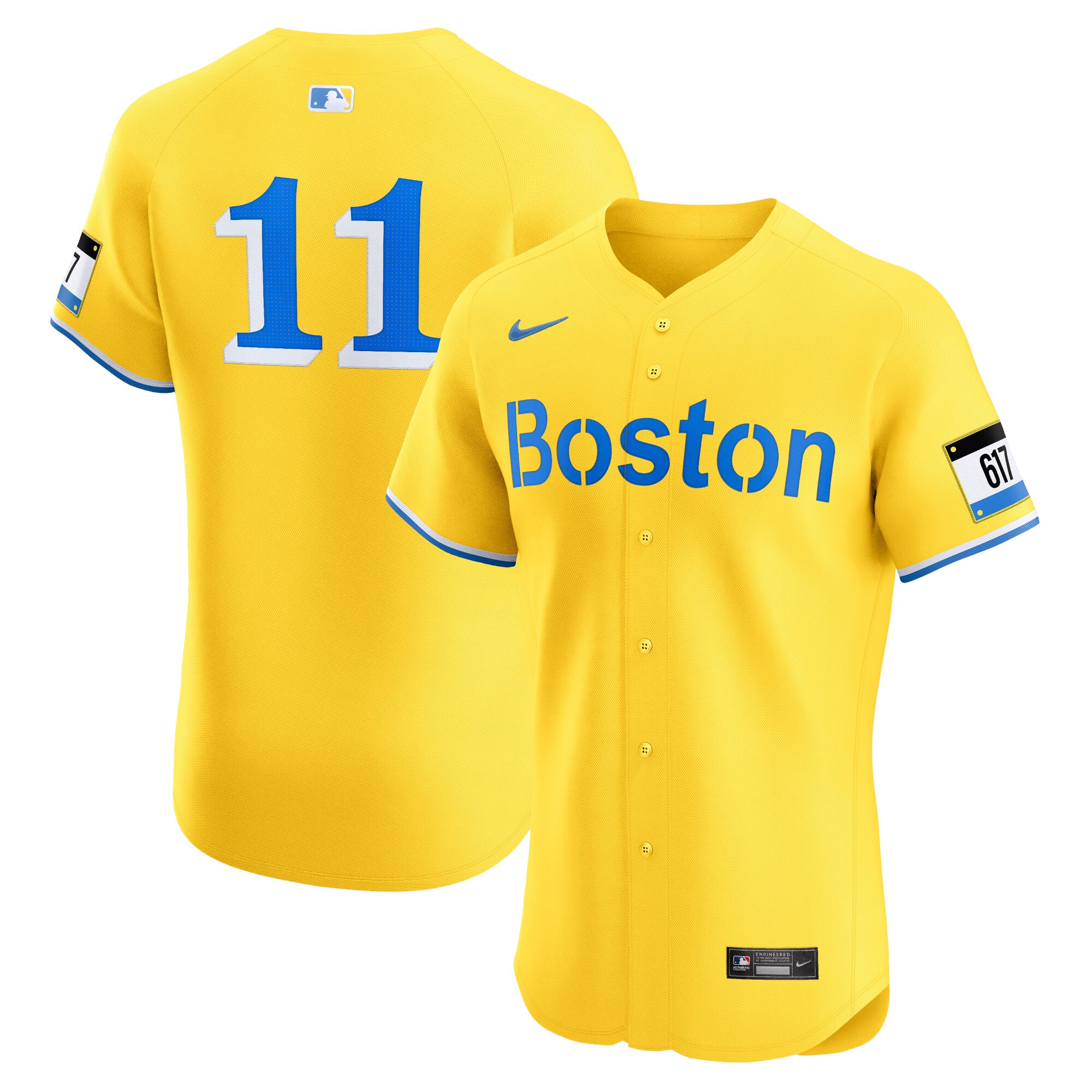 Boston Red Sox Rafael Devers Gold City Connect Elite MLB Jersey Men's