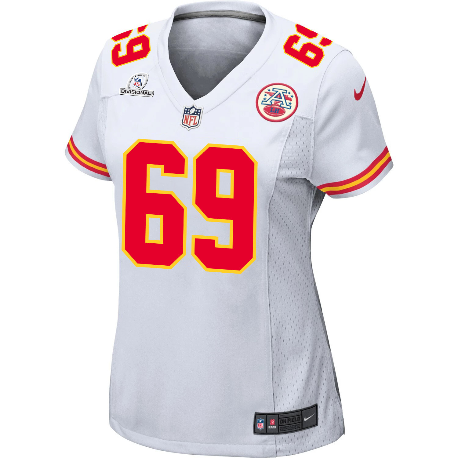 Mike Pennel 69 Kansas City Chiefs Super Bowl LVIII Patch Game White NFL Jersey Women's