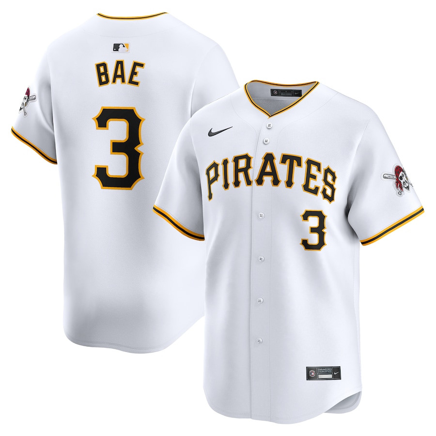 Ji-Hwan Bae 3 Pittsburgh Pirates Home Limited White MLB Jersey Men's