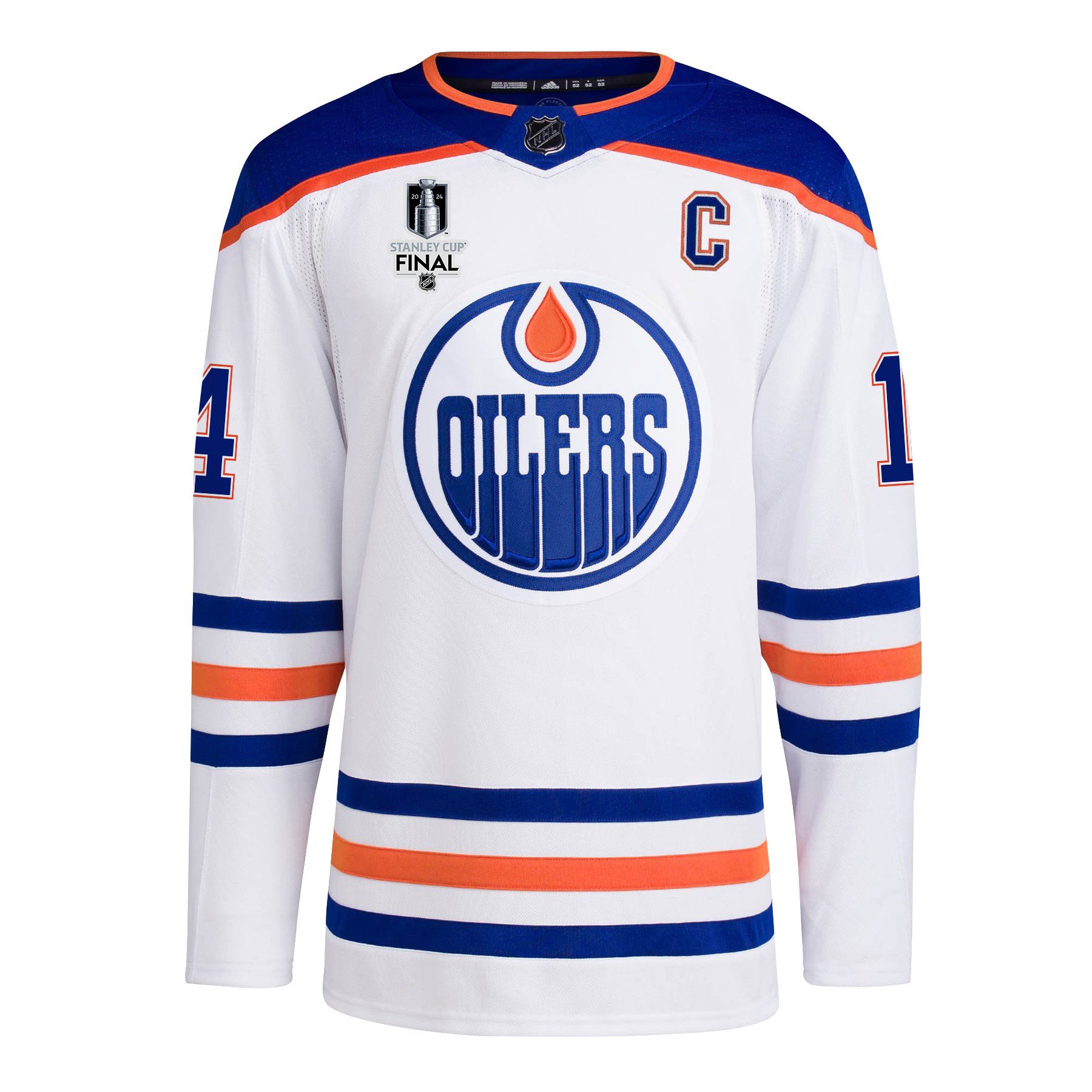 Mattias Ekholm 14 Edmonton Oilers 2024 STANLEY CUP Final Away White NHL Jersey Men's