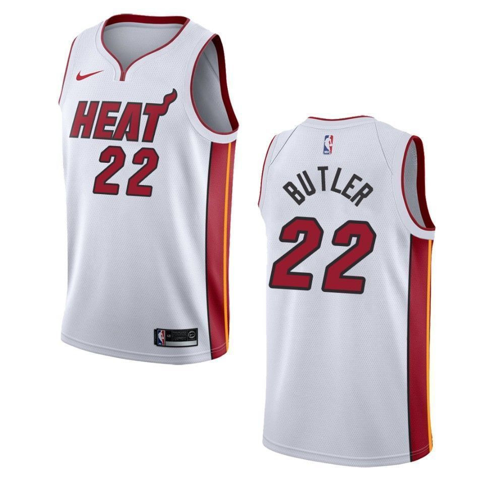 Miami Heat 22 Jimmy Butler Association Swingman White NBA Jersey Men's