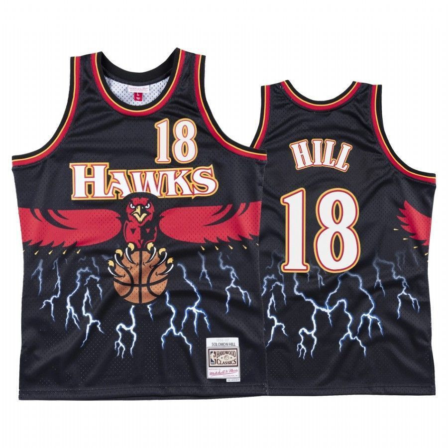 Solomon Hill 18 Atlanta Hawks Black Lightning NBA Jersey Men's