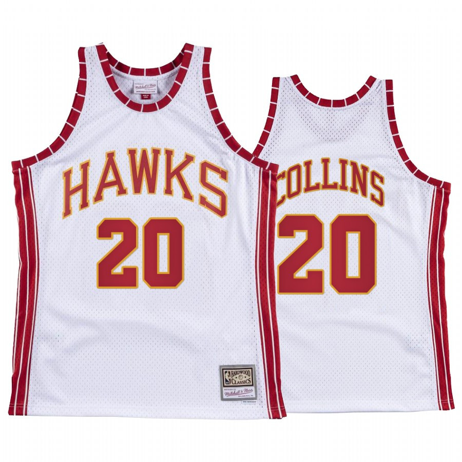 John Collins 20 Atlanta Hawks Hardwood Classics White NBA Jersey Men's
