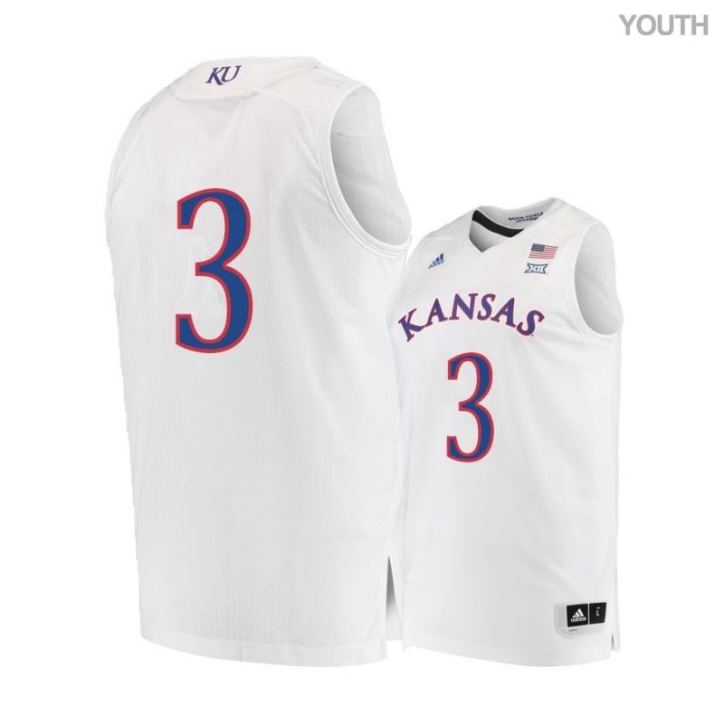 3 Sam Cunliff White Kansas Jayhawks NCAA Jersey Youth