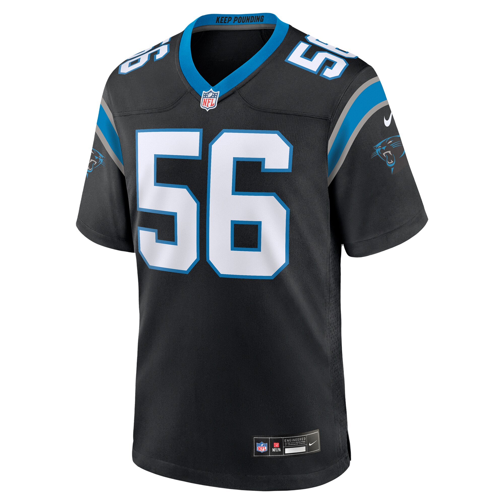 Carolina Panthers Trevin Wallace Black Game NFL Jersey Men's