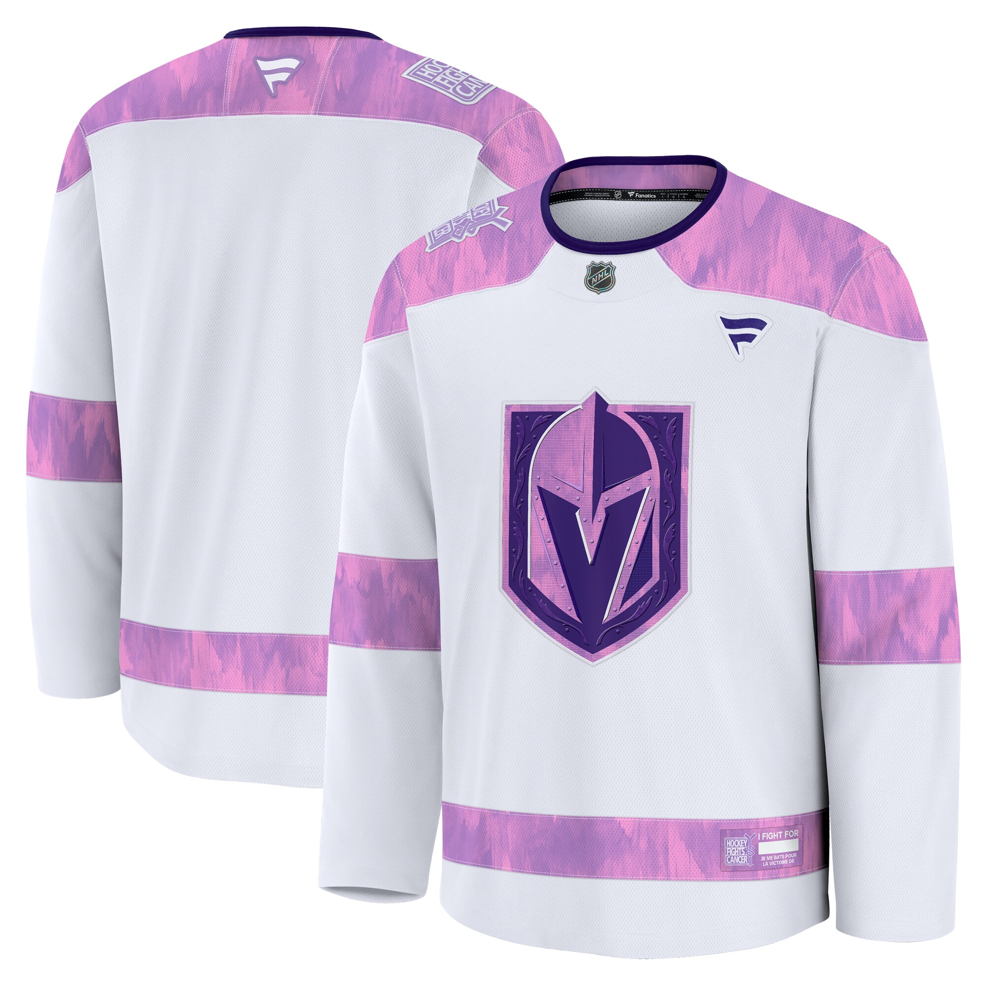 Vegas Golden Knights White 2024 Fights Cancer Practice NHL Jersey Men's