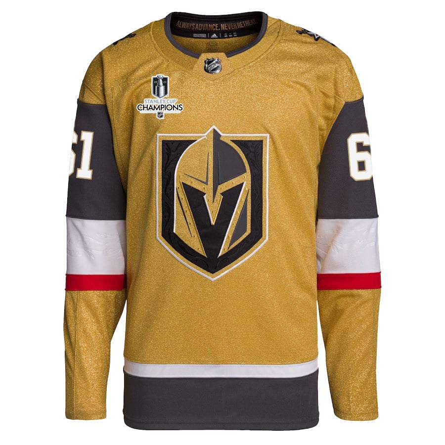 Mark Stone 61 Vegas Golden Knights Stanley Cup 2023 Champions Patch Home Breakaway Gold NHL Jersey Men's