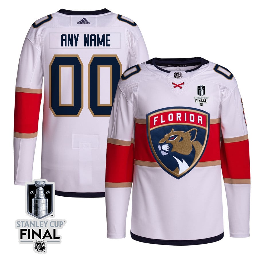 Florida Panthers 2024 STANLEY CUP Final Away Breakaway Custom White NHL Jersey Men's