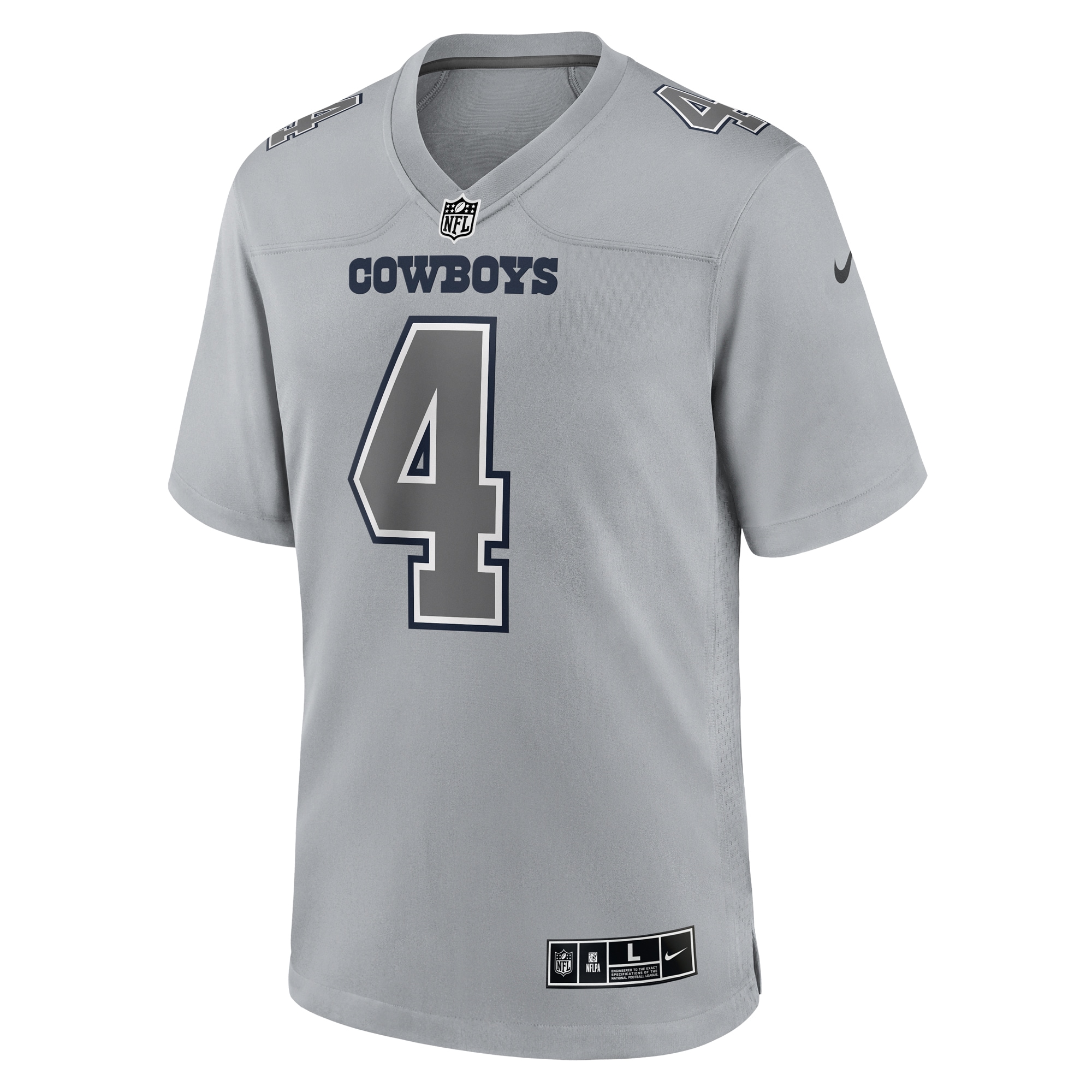 Dallas Cowboys Dak Prescott Gray Atmosphere Fashion Game NFL Jersey Men's