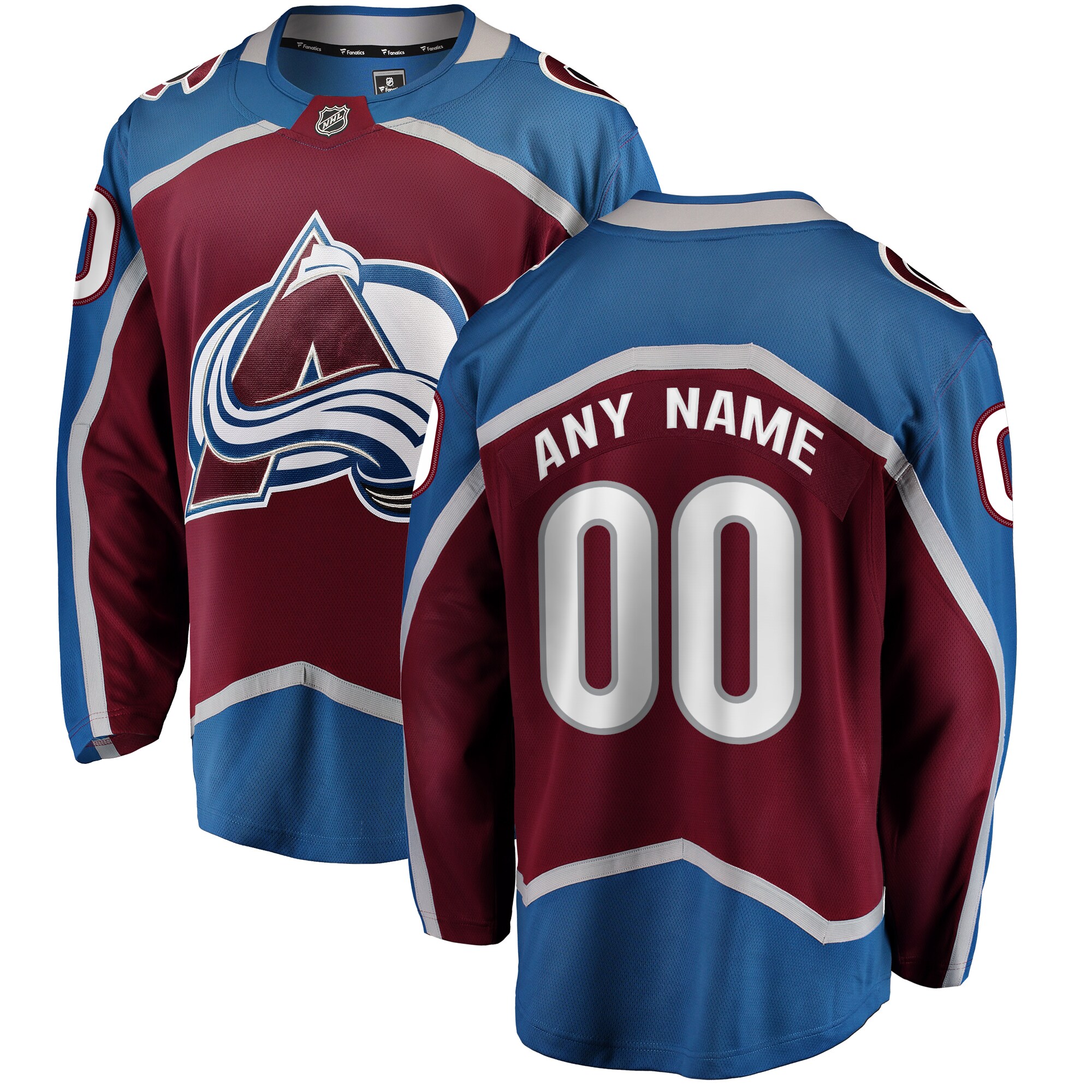 Colorado Avalanche Maroon Home Breakaway Custom NHL Jersey Men's